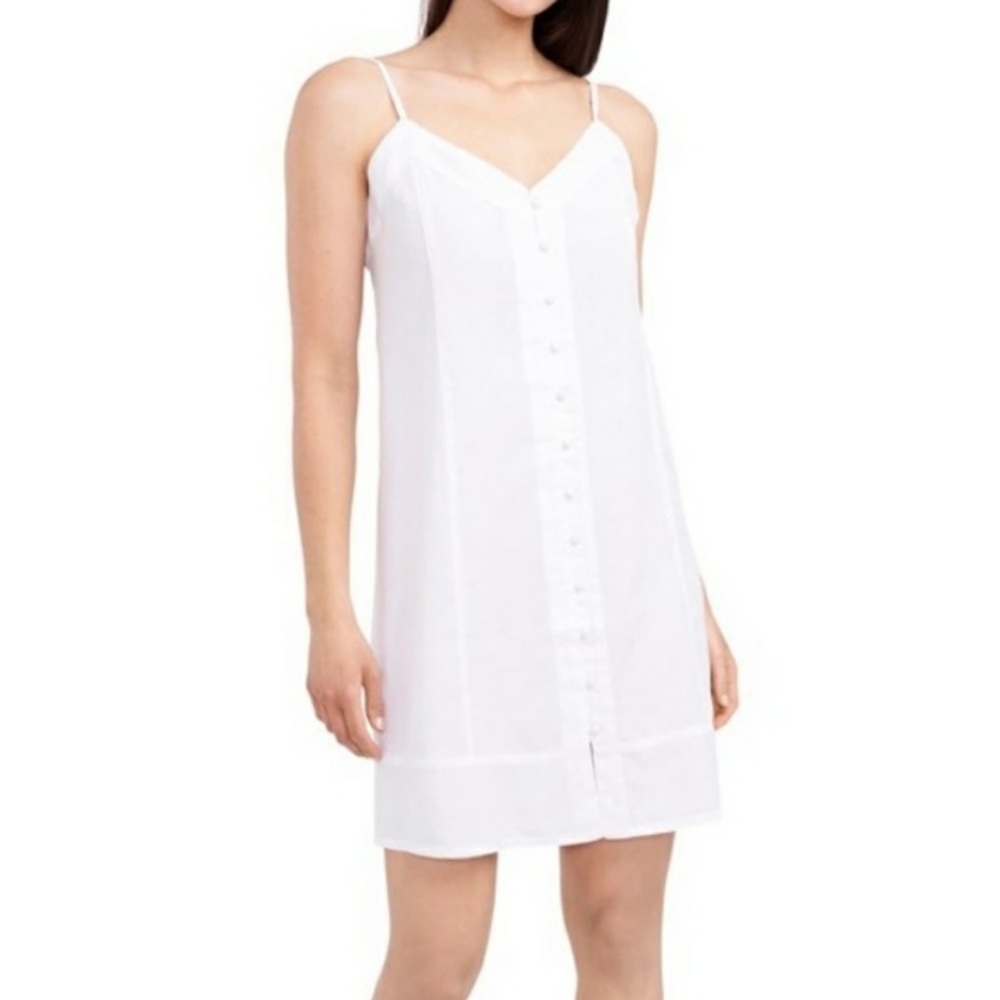 Vince Camuto White Lyocell Button Up Dress